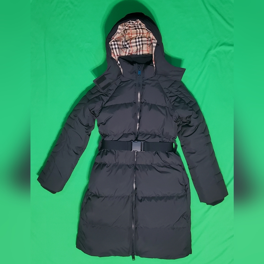 Burberry Black Puffer Jacket with Check Lining